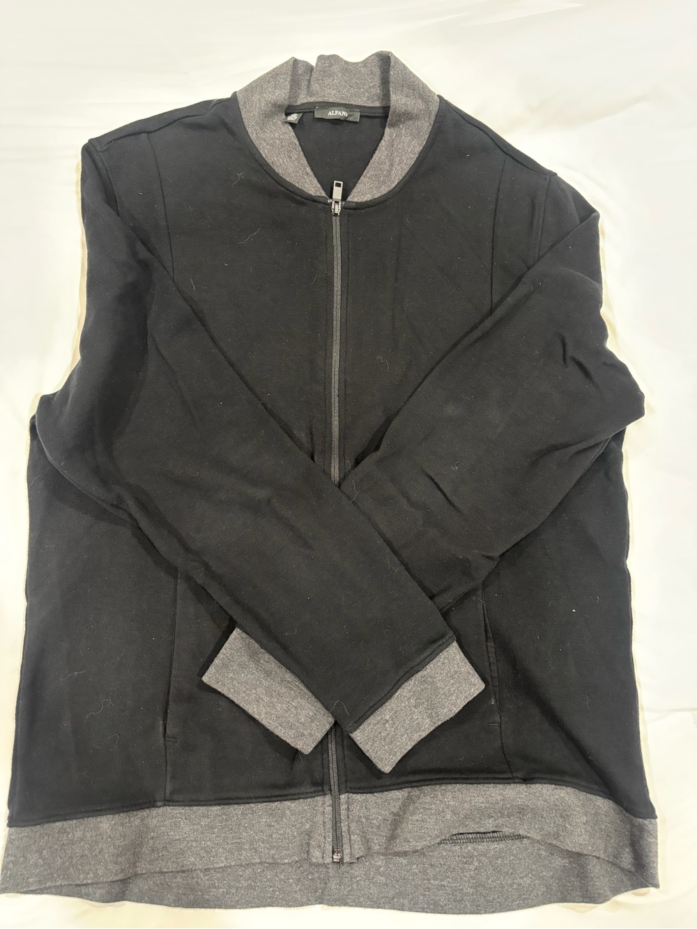 Alfani Black Jacket with Gray Hood Trim